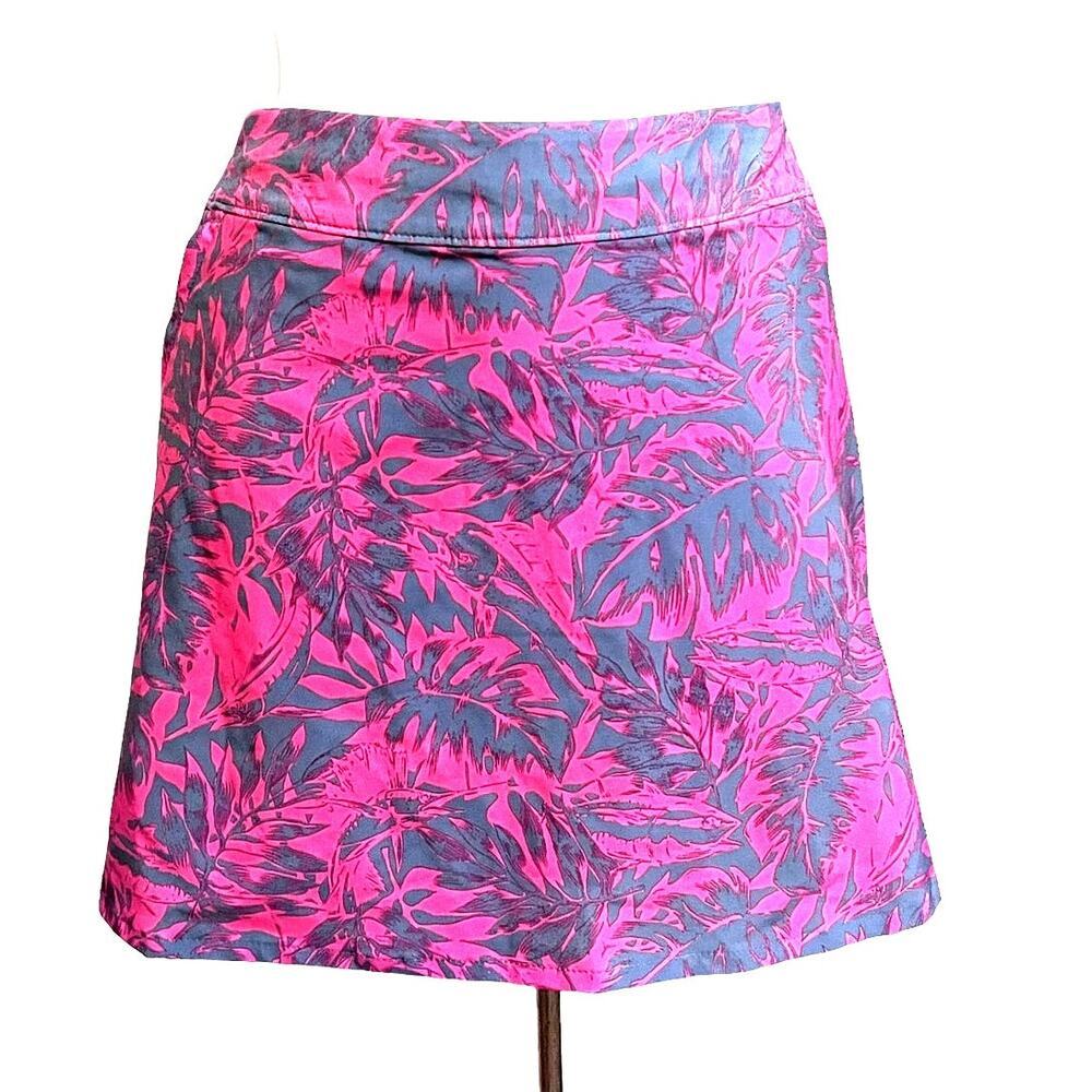 COLUMBIA PFG skort womens Skort pink with gray floral print size L